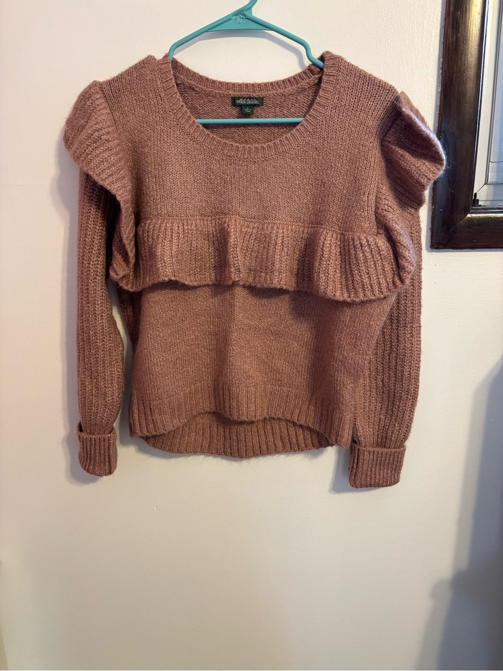 Ruffle bib sweater